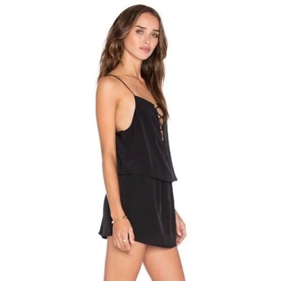 Rory Beca Peni Black Onyx Cross Front Mini Dress M - Picture 2 of 10